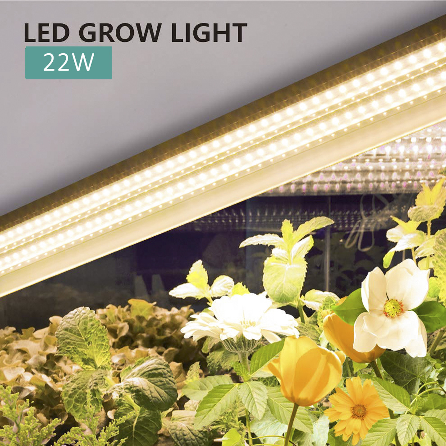 22Watts 4Ft Sunlight White High-CRI LED Grow Tube